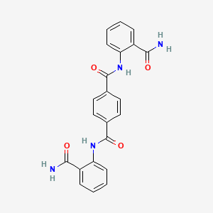 molecular formula C22H18N4O4 B5974437 N,N'-bis[2-(aminocarbonyl)phenyl]terephthalamide 