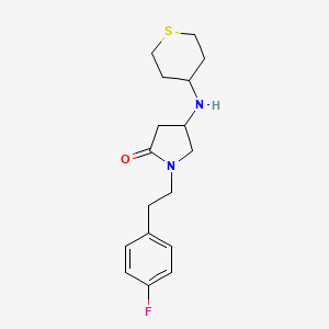 molecular formula C17H23FN2OS B5974442 1-[2-(4-fluorophenyl)ethyl]-4-(tetrahydro-2H-thiopyran-4-ylamino)-2-pyrrolidinone 