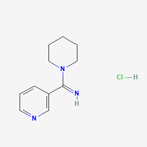 molecular formula C11H16ClN3 B5974469 1-(1-piperidinyl)-1-(3-pyridinyl)methanimine hydrochloride 