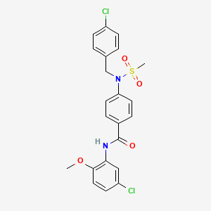 molecular formula C22H20Cl2N2O4S B5974474 4-[(4-chlorobenzyl)(methylsulfonyl)amino]-N-(5-chloro-2-methoxyphenyl)benzamide 