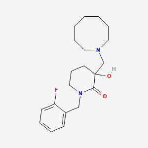 molecular formula C20H29FN2O2 B5974491 3-(1-azocanylmethyl)-1-(2-fluorobenzyl)-3-hydroxy-2-piperidinone 