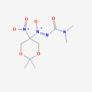 molecular formula C9H16N4O6 B5974499 5-{[(dimethylamino)carbonyl]-NNO-azoxy}-2,2-dimethyl-5-nitro-1,3-dioxane 