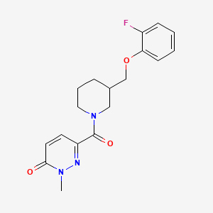 molecular formula C18H20FN3O3 B5974505 6-({3-[(2-fluorophenoxy)methyl]-1-piperidinyl}carbonyl)-2-methyl-3(2H)-pyridazinone 
