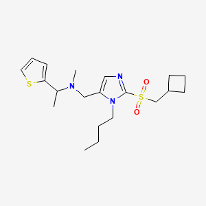 molecular formula C20H31N3O2S2 B5974529 ({1-butyl-2-[(cyclobutylmethyl)sulfonyl]-1H-imidazol-5-yl}methyl)methyl[1-(2-thienyl)ethyl]amine 