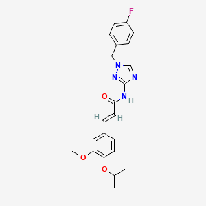 molecular formula C22H23FN4O3 B5974543 N-[1-(4-fluorobenzyl)-1H-1,2,4-triazol-3-yl]-3-(4-isopropoxy-3-methoxyphenyl)acrylamide 