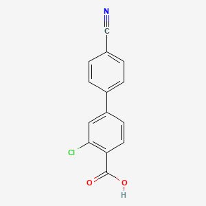 B597455 2-Chloro-4-(4-cyanophenyl)benzoic acid CAS No. 1261945-47-4