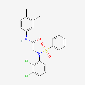 molecular formula C22H20Cl2N2O3S B5974560 N~2~-(2,3-dichlorophenyl)-N~1~-(3,4-dimethylphenyl)-N~2~-(phenylsulfonyl)glycinamide 