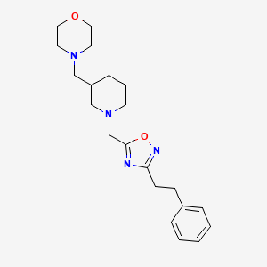 molecular formula C21H30N4O2 B5974562 4-[(1-{[3-(2-phenylethyl)-1,2,4-oxadiazol-5-yl]methyl}-3-piperidinyl)methyl]morpholine 