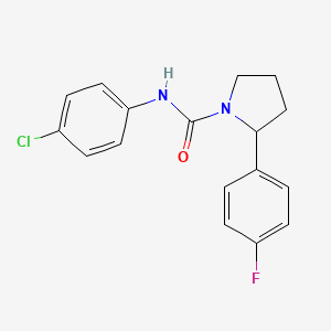 molecular formula C17H16ClFN2O B5974594 N-(4-chlorophenyl)-2-(4-fluorophenyl)-1-pyrrolidinecarboxamide 