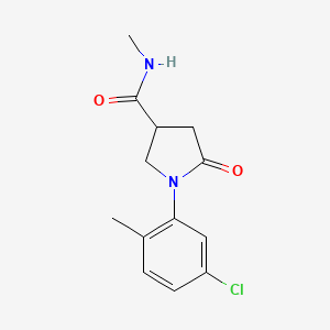 molecular formula C13H15ClN2O2 B5974609 1-(5-chloro-2-methylphenyl)-N-methyl-5-oxo-3-pyrrolidinecarboxamide 