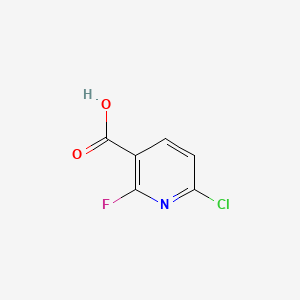molecular formula C6H3ClFNO2 B597461 6-氯-2-氟烟酸 CAS No. 1211578-46-9