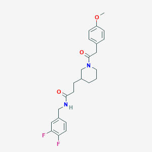 molecular formula C24H28F2N2O3 B5974611 N-(3,4-difluorobenzyl)-3-{1-[(4-methoxyphenyl)acetyl]-3-piperidinyl}propanamide 