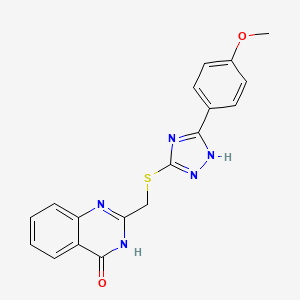 molecular formula C18H15N5O2S B5974615 2-({[5-(4-甲氧基苯基)-4H-1,2,4-三唑-3-基]硫代}甲基)-4(3H)-喹唑啉酮 