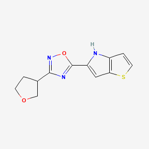 molecular formula C12H11N3O2S B5974629 5-[3-(tetrahydrofuran-3-yl)-1,2,4-oxadiazol-5-yl]-4H-thieno[3,2-b]pyrrole 