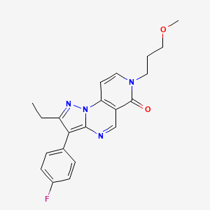 molecular formula C21H21FN4O2 B5974639 2-ethyl-3-(4-fluorophenyl)-7-(3-methoxypropyl)pyrazolo[1,5-a]pyrido[3,4-e]pyrimidin-6(7H)-one 
