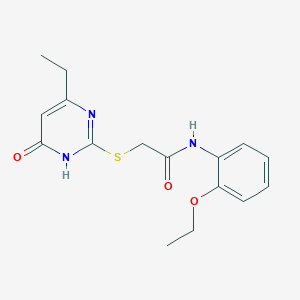 molecular formula C16H19N3O3S B5974640 N-(2-ethoxyphenyl)-2-[(4-ethyl-6-oxo-1,6-dihydro-2-pyrimidinyl)thio]acetamide 