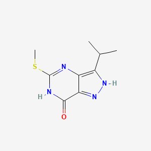 molecular formula C9H12N4OS B597465 7H-Pyrazolo[4,3-d]pyrimidin-7-one, 1,6-dihydro-3-(1-methylethyl)-5-(methylthio)- CAS No. 1289139-29-2