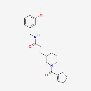 molecular formula C22H30N2O3 B5974667 3-[1-(1-cyclopenten-1-ylcarbonyl)-3-piperidinyl]-N-(3-methoxybenzyl)propanamide 