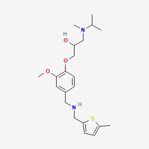 molecular formula C21H32N2O3S B5974672 1-[isopropyl(methyl)amino]-3-[2-methoxy-4-({[(5-methyl-2-thienyl)methyl]amino}methyl)phenoxy]-2-propanol 