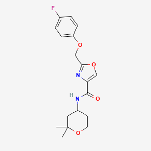 N-(2,2-dimethyltetrahydro-2H-pyran-4-yl)-2-[(4-fluorophenoxy)methyl]-1,3-oxazole-4-carboxamide