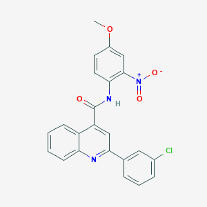 molecular formula C23H16ClN3O4 B5974697 2-(3-chlorophenyl)-N-(4-methoxy-2-nitrophenyl)-4-quinolinecarboxamide 
