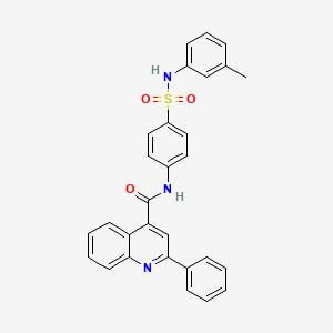 molecular formula C29H23N3O3S B5974698 N-(4-{[(3-methylphenyl)amino]sulfonyl}phenyl)-2-phenyl-4-quinolinecarboxamide 