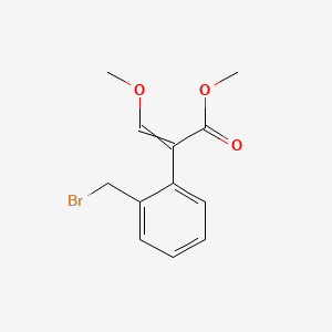 molecular formula C12H13BrO3 B597472 Methyl 2-[2-(bromomethyl)phenyl]-3-methoxyprop-2-enoate CAS No. 107048-59-9