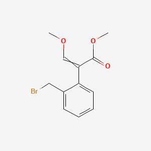 molecular formula C12H13BrO3 B597472 2-[2-(溴甲基)苯基]-3-甲氧基丙-2-烯酸甲酯 CAS No. 107048-59-9