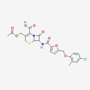 3-[(acetyloxy)methyl]-7-({5-[(4-chloro-2-methylphenoxy)methyl]-2-furoyl}amino)-8-oxo-5-thia-1-azabicyclo[4.2.0]oct-2-ene-2-carboxylic acid