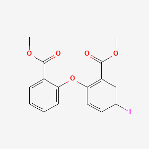 molecular formula C16H13IO5 B597474 Methyl 5-iodo-2-(2-(methoxycarbonyl)phenoxy)benzoate CAS No. 1269461-73-5