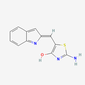 molecular formula C12H9N3OS B5974760 2-imino-5-(1H-indol-2-ylmethylene)-1,3-thiazolidin-4-one 