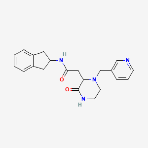 molecular formula C21H24N4O2 B5974763 N-(2,3-dihydro-1H-inden-2-yl)-2-[3-oxo-1-(3-pyridinylmethyl)-2-piperazinyl]acetamide 