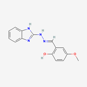 molecular formula C15H14N4O2 B5974776 2-hydroxy-5-methoxybenzaldehyde 1H-benzimidazol-2-ylhydrazone 