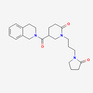 molecular formula C22H29N3O3 B5974784 5-(3,4-dihydro-2(1H)-isoquinolinylcarbonyl)-1-[3-(2-oxo-1-pyrrolidinyl)propyl]-2-piperidinone 