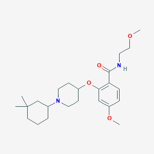 molecular formula C24H38N2O4 B5974796 2-{[1-(3,3-dimethylcyclohexyl)-4-piperidinyl]oxy}-4-methoxy-N-(2-methoxyethyl)benzamide 