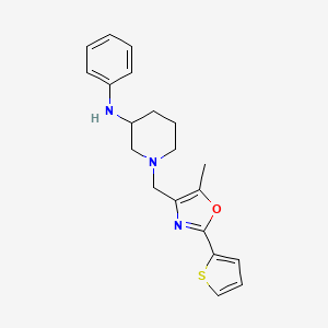 molecular formula C20H23N3OS B5974813 1-{[5-methyl-2-(2-thienyl)-1,3-oxazol-4-yl]methyl}-N-phenyl-3-piperidinamine 