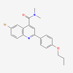 molecular formula C21H21BrN2O2 B5974814 6-bromo-N,N-dimethyl-2-(4-propoxyphenyl)-4-quinolinecarboxamide 