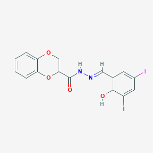 N'-(2-hydroxy-3,5-diiodobenzylidene)-2,3-dihydro-1,4-benzodioxine-2-carbohydrazide