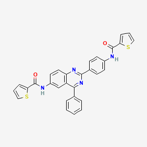 molecular formula C30H20N4O2S2 B5974843 N-(4-phenyl-2-{4-[(2-thienylcarbonyl)amino]phenyl}-6-quinazolinyl)-2-thiophenecarboxamide 