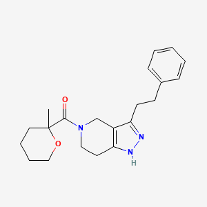 molecular formula C21H27N3O2 B5974855 5-[(2-methyltetrahydro-2H-pyran-2-yl)carbonyl]-3-(2-phenylethyl)-4,5,6,7-tetrahydro-1H-pyrazolo[4,3-c]pyridine 