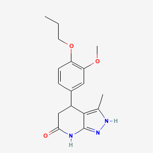 molecular formula C17H21N3O3 B5974879 4-(3-methoxy-4-propoxyphenyl)-3-methyl-1,4,5,7-tetrahydro-6H-pyrazolo[3,4-b]pyridin-6-one 