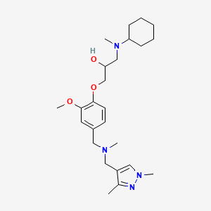 molecular formula C25H40N4O3 B5974880 1-[cyclohexyl(methyl)amino]-3-(4-{[[(1,3-dimethyl-1H-pyrazol-4-yl)methyl](methyl)amino]methyl}-2-methoxyphenoxy)-2-propanol 