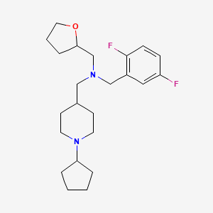 molecular formula C23H34F2N2O B5974888 1-(1-cyclopentyl-4-piperidinyl)-N-(2,5-difluorobenzyl)-N-(tetrahydro-2-furanylmethyl)methanamine 