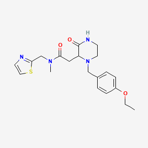 molecular formula C20H26N4O3S B5974890 2-[1-(4-ethoxybenzyl)-3-oxo-2-piperazinyl]-N-methyl-N-(1,3-thiazol-2-ylmethyl)acetamide 