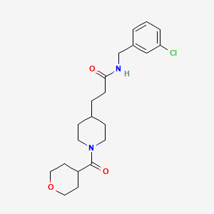 molecular formula C21H29ClN2O3 B5974891 N-(3-chlorobenzyl)-3-[1-(tetrahydro-2H-pyran-4-ylcarbonyl)-4-piperidinyl]propanamide 