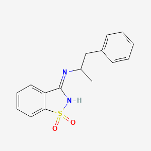 molecular formula C16H16N2O2S B5974907 N-(1-methyl-2-phenylethyl)-1,2-benzisothiazol-3-amine 1,1-dioxide 