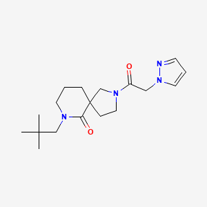 molecular formula C18H28N4O2 B5974919 7-(2,2-dimethylpropyl)-2-(1H-pyrazol-1-ylacetyl)-2,7-diazaspiro[4.5]decan-6-one 