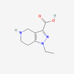 molecular formula C9H13N3O2 B597492 1-Ethyl-4,5,6,7-tetrahydro-1H-pyrazolo[4,3-c]pyridine-3-carboxylic acid CAS No. 1256643-36-3