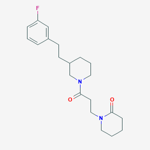 molecular formula C21H29FN2O2 B5974936 1-(3-{3-[2-(3-fluorophenyl)ethyl]-1-piperidinyl}-3-oxopropyl)-2-piperidinone 