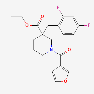 molecular formula C20H21F2NO4 B5974941 ethyl 3-(2,4-difluorobenzyl)-1-(3-furoyl)-3-piperidinecarboxylate 